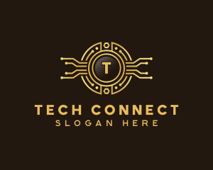 Fintech Circuit Tech logo design