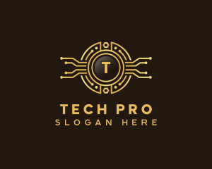 Fintech Circuit Tech logo design