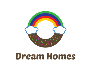 Rainbow Clouds Donut Logo