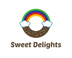 Rainbow Clouds Donut logo