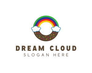 Rainbow Clouds Donut logo design