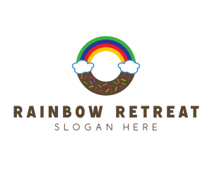 Rainbow Clouds Donut logo design