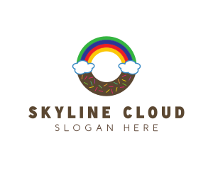 Rainbow Clouds Donut logo design