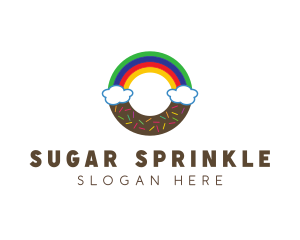 Rainbow Clouds Donut logo design