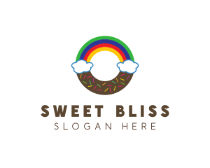 Rainbow Clouds Donut logo design