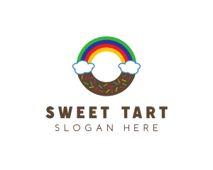 Rainbow Clouds Donut logo design