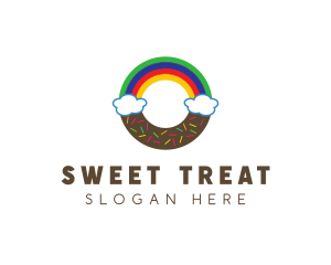 Rainbow Clouds Donut logo design