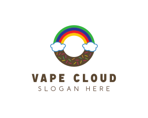 Rainbow Clouds Donut logo design