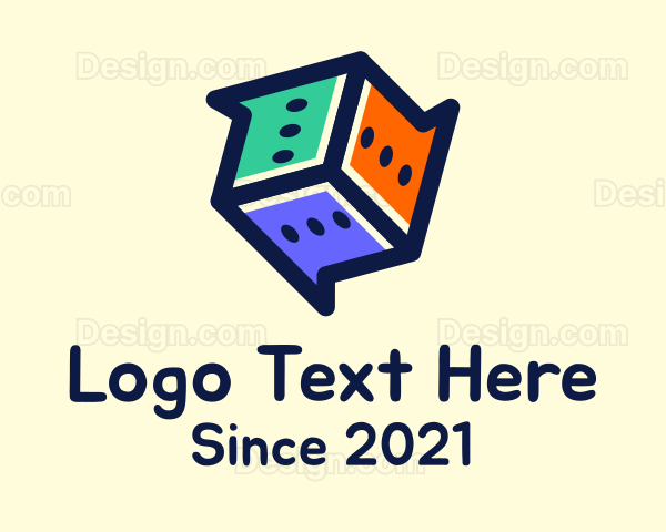 Multicolor Chat Dice Logo