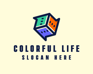 Multicolor Chat Dice logo design