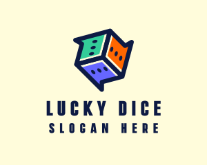 Multicolor Chat Dice logo design