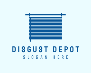 Blue Window Blinds Decor logo design