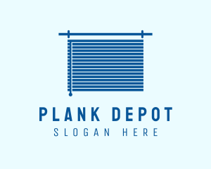 Blue Window Blinds Decor logo design