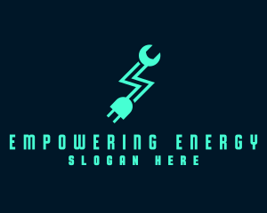 Lightning Plug Wrench logo design