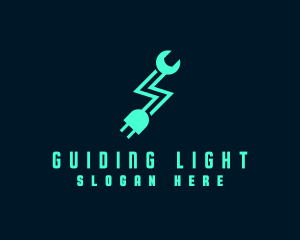 Lightning Plug Wrench logo design