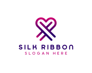 Dating Ribbon Heart logo design