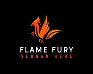 Phoenix Flying Flame logo design