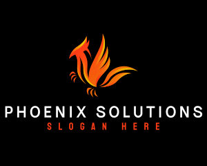 Phoenix Flying Flame logo design