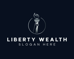 Liberty Hand Torch logo design