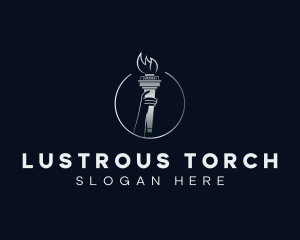 Liberty Hand Torch logo design