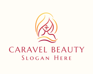 Woman Beauty Hair logo design