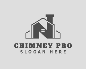 Grey Home Chimney Letter N logo