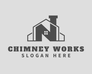 Grey Home Chimney Letter N logo