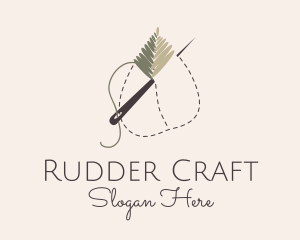 Leaf Stitch Needle logo design