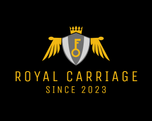 Royal Key Crest Wings logo design