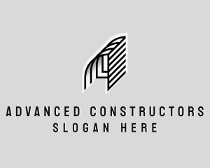 Structure Builder Interior Design Letter A logo design