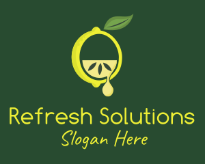 Organic Lemon Droplet logo design