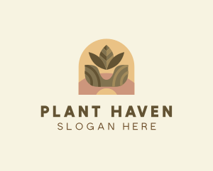 Indoor Plant Leaf logo design