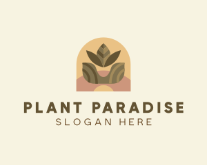 Indoor Plant Leaf logo design