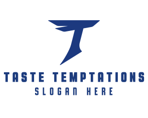 Blue Firm Letter T  logo design