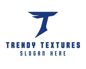 Blue Firm Letter T  logo design