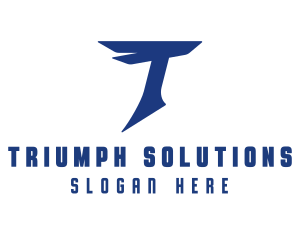 Blue Firm Letter T  logo design