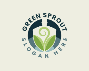 Plant Shovel Sprout logo design