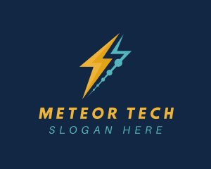 Tech Lightning Bolt logo design