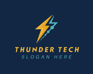 Tech Lightning Bolt logo design