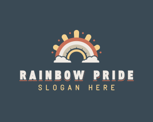 Boho Daycare Rainbow logo design