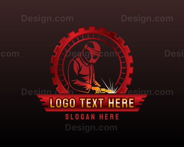 Metalwork Cogwheel Welder Logo