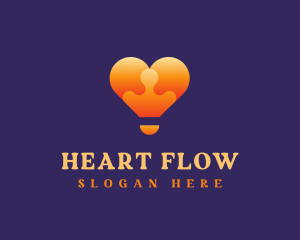 Abstract Heart Puzzle logo