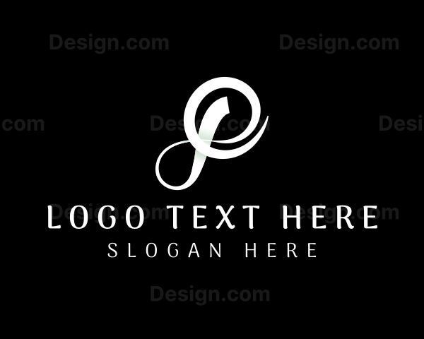 Elegant Ribbon Letter P Logo