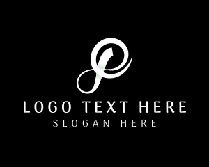 Elegant Ribbon Letter P logo