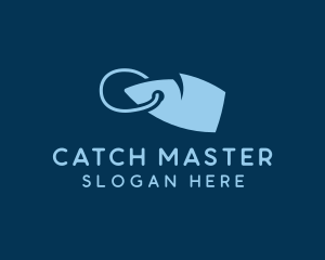 Blue Fishing Hook logo design