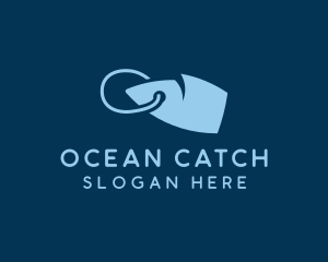 Blue Fishing Hook logo design