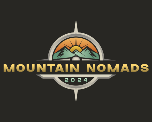 Mountain Sun Compass logo design