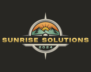 Mountain Sun Compass logo design