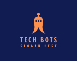  Robot Ghost Tech logo design