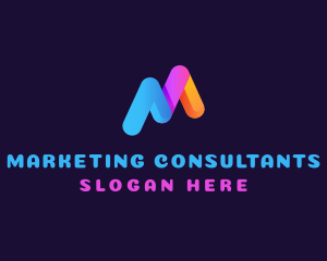 Digital Consulting Media Letter M logo design